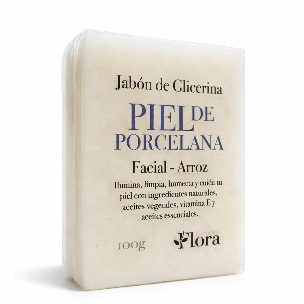 jabon-de-arroz-piel-de-porcelana JABÓN FLORA PIEL DE PORCELANA X 100 GRS - Imagen 1