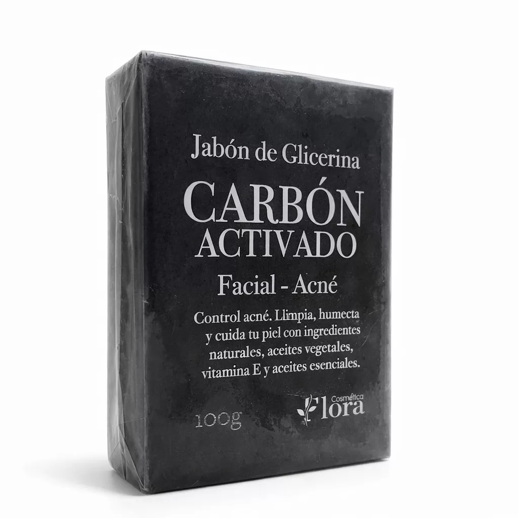 jabon-de-carbon-activado-control-grasa-y-acne JABÓN FLORA CARBON ACTIVADO X 100 GRS - Imagen 1